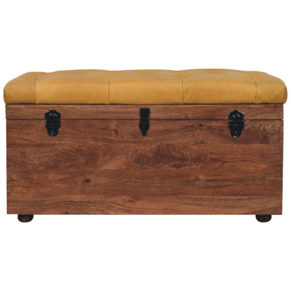 Artisan - Buffalo Hide Honey Caramel Storage Trunk