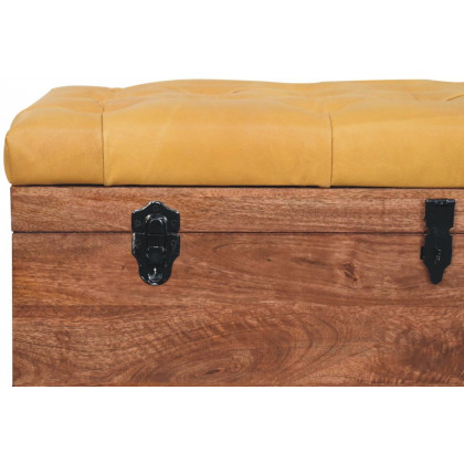 Artisan - Buffalo Hide Honey Caramel Storage Trunk