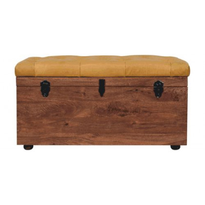 Artisan - Buffalo Hide Honey Caramel Storage Trunk