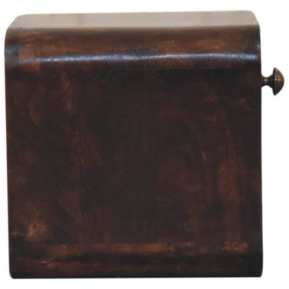 Artisan - Mini Curved California Walnut Wall Mounted Bedside With Open Slot