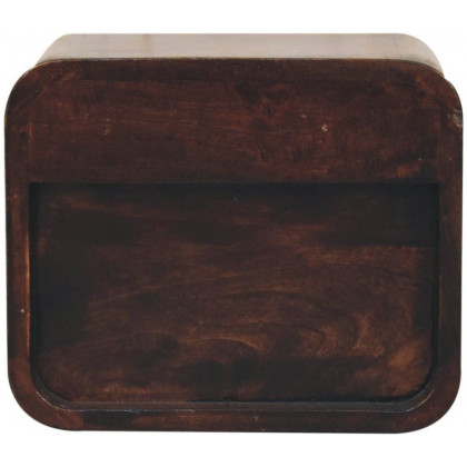Artisan - Mini Curved California Walnut Wall Mounted Bedside With Open Slot