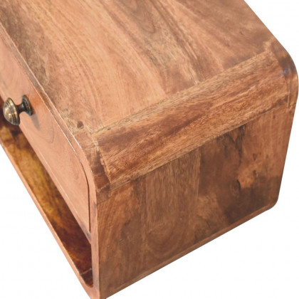 Artisan - Mini Honey Caramel Wall Mounted Bedside With Open Slot