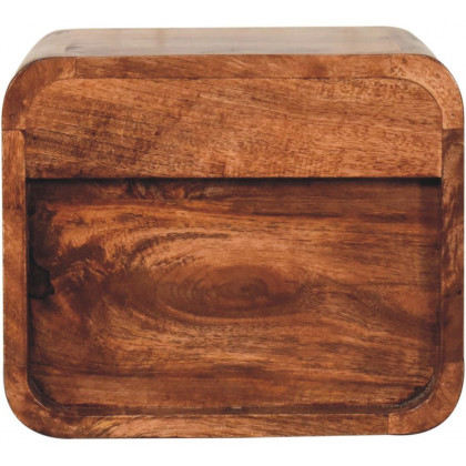 Artisan - Mini Honey Caramel Wall Mounted Bedside With Open Slot
