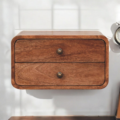 Artisan - Honey Caramel 2 Drawer Floating Bedside