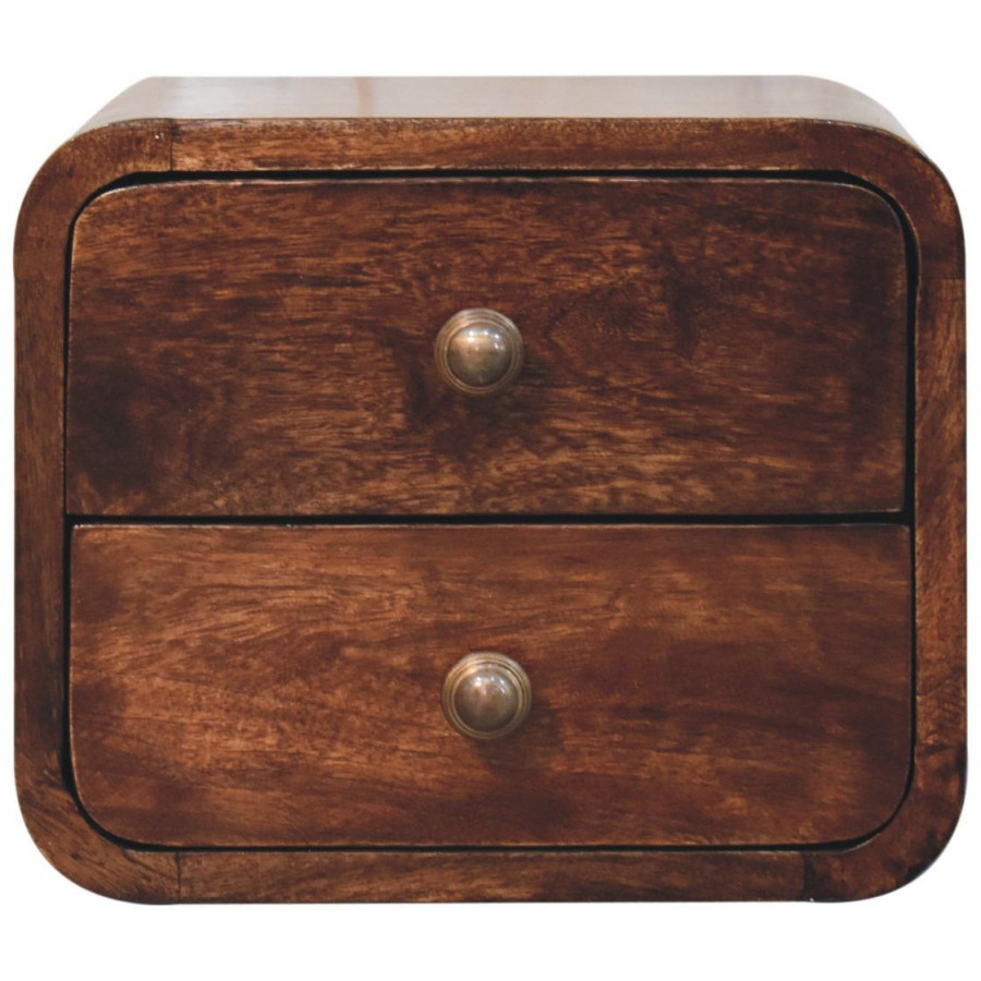 Artisan - Mini Curved California Walnut Wall Mounted Bedside