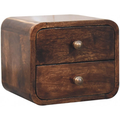 Artisan - Mini Curved California Walnut Wall Mounted Bedside