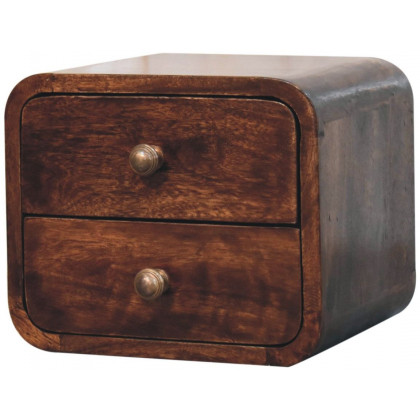 Artisan - Mini Curved California Walnut Wall Mounted Bedside