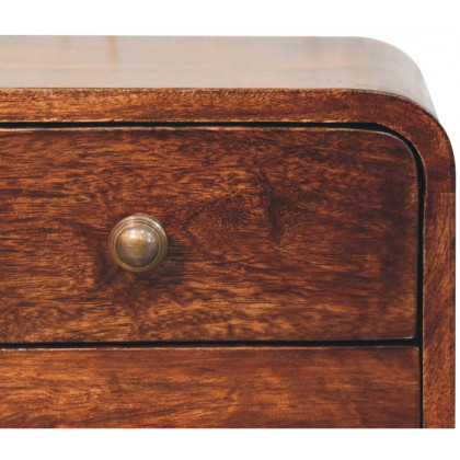 Artisan - Mini Curved California Walnut Wall Mounted Bedside