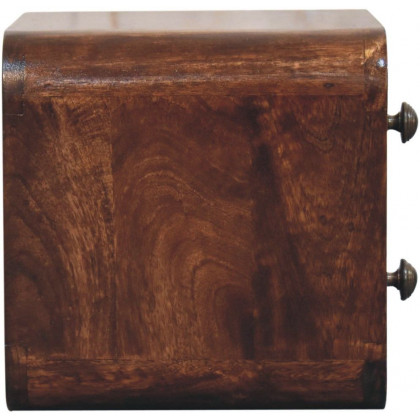 Artisan - Mini Curved California Walnut Wall Mounted Bedside