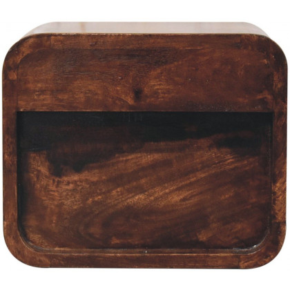 Artisan - Mini Curved California Walnut Wall Mounted Bedside