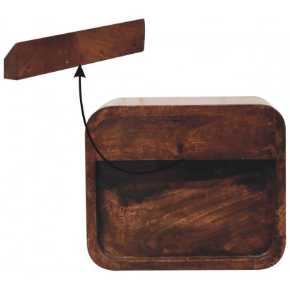 Artisan - Mini Curved California Walnut Wall Mounted Bedside