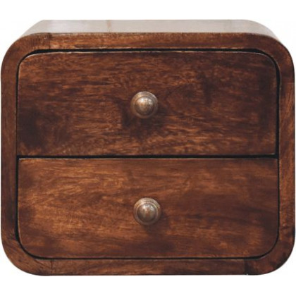 Artisan - Mini Curved California Walnut Wall Mounted Bedside