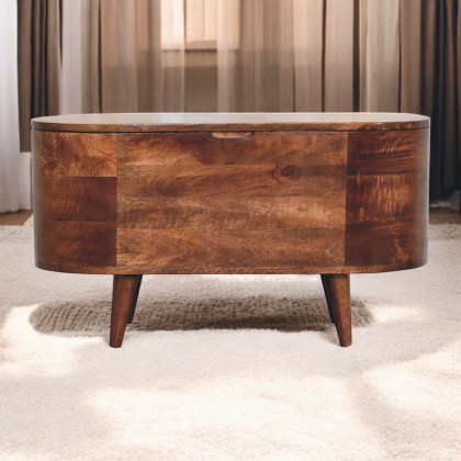 Artisan - Honey Caramel Rounded Lid Up Blanket Box