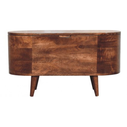 Artisan - Honey Caramel Rounded Lid Up Blanket Box