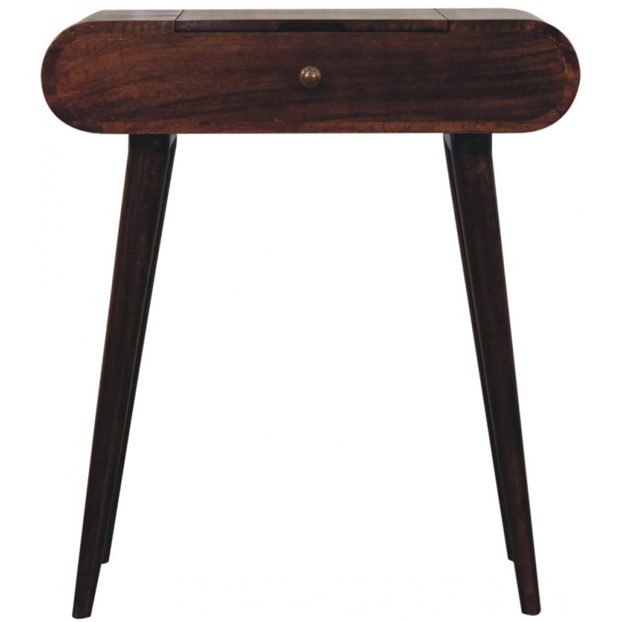 Artisan - Mini California Walnut Dressing Table With Foldable Mirror