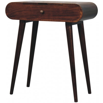 Artisan - Mini California Walnut Dressing Table With Foldable Mirror