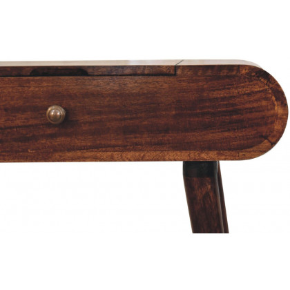 Artisan - Mini California Walnut Dressing Table With Foldable Mirror