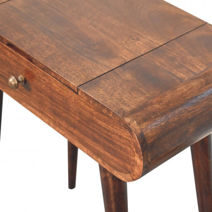Artisan - Mini California Walnut Dressing Table With Foldable Mirror