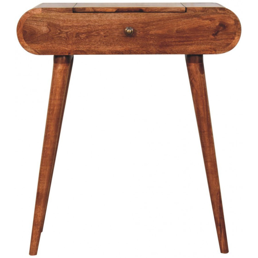 Artisan - Mini Honey Caramel Dressing Table With Foldable Mirror