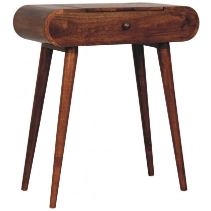 Artisan - Mini Honey Caramel Dressing Table With Foldable Mirror