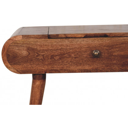 Artisan - Mini Honey Caramel Dressing Table With Foldable Mirror