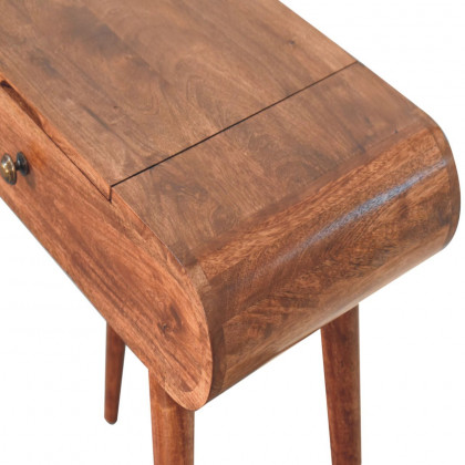 Artisan - Mini Honey Caramel Dressing Table With Foldable Mirror