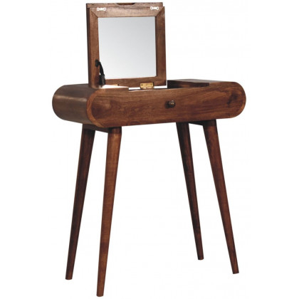 Artisan - Mini Honey Caramel Dressing Table With Foldable Mirror