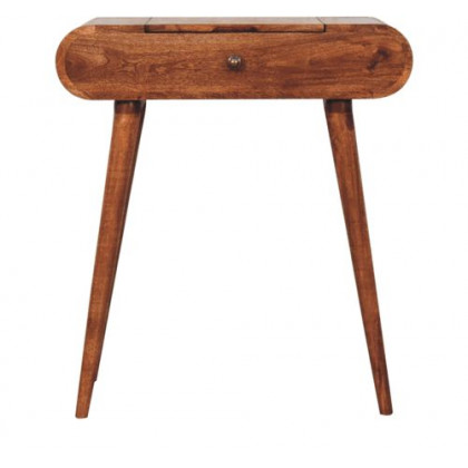 Artisan - Mini Honey Caramel Dressing Table With Foldable Mirror