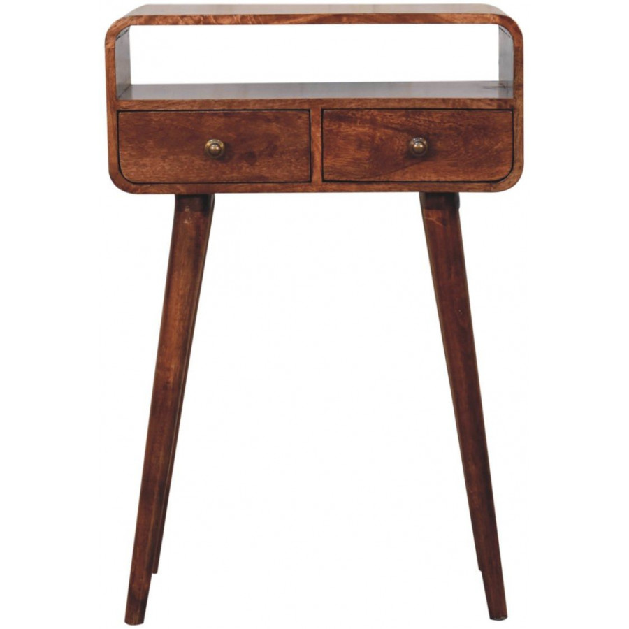 Artisan - Mini Curved Honey Caramel Console Table