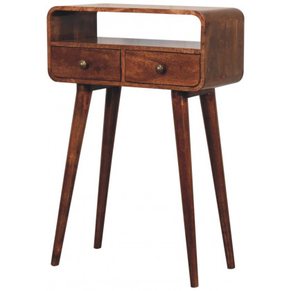 Artisan - Mini Curved Honey Caramel Console Table
