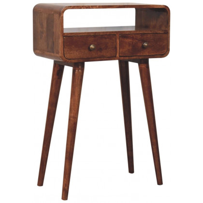 Artisan - Mini Curved Honey Caramel Console Table