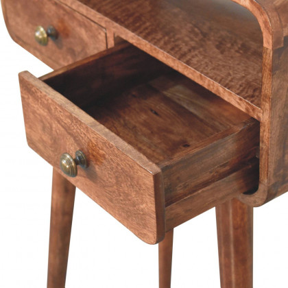 Artisan - Mini Curved Honey Caramel Console Table