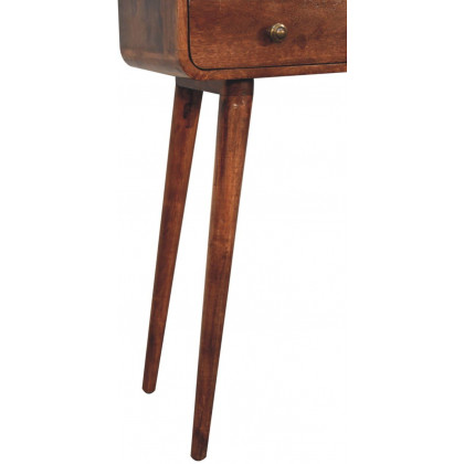 Artisan - Mini Curved Honey Caramel Console Table