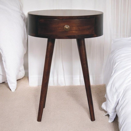Artisan - Nordic California Walnut Circular Shaped Bedside