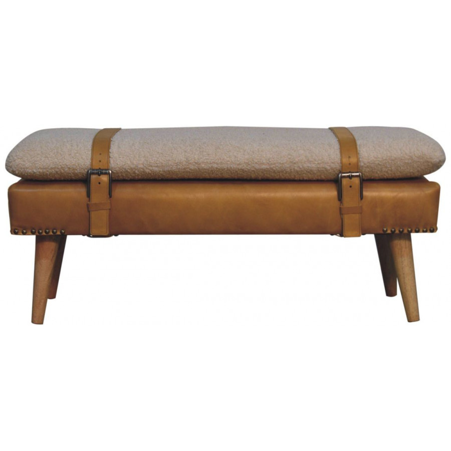 Artisan - Bouclé Buffalo Hide Leather Bench