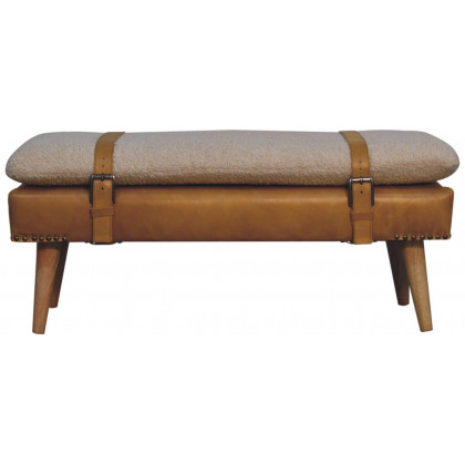 Artisan - Bouclé Buffalo Hide Leather Bench