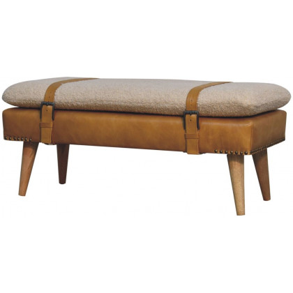 Artisan - Bouclé Buffalo Hide Leather Bench