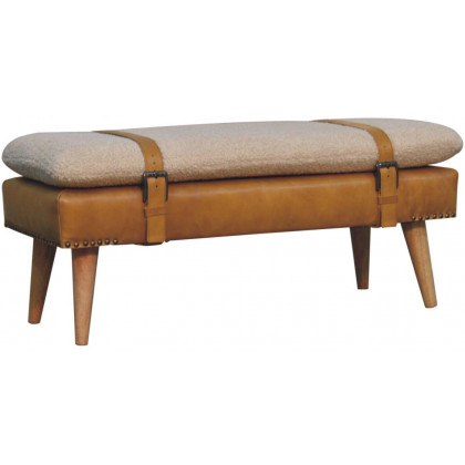 Artisan - Bouclé Buffalo Hide Leather Bench