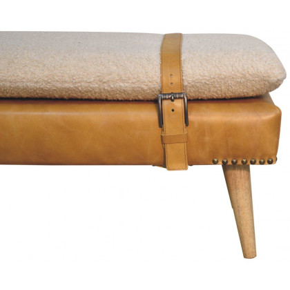 Artisan - Bouclé Buffalo Hide Leather Bench