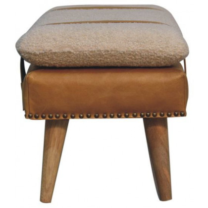 Artisan - Bouclé Buffalo Hide Leather Bench