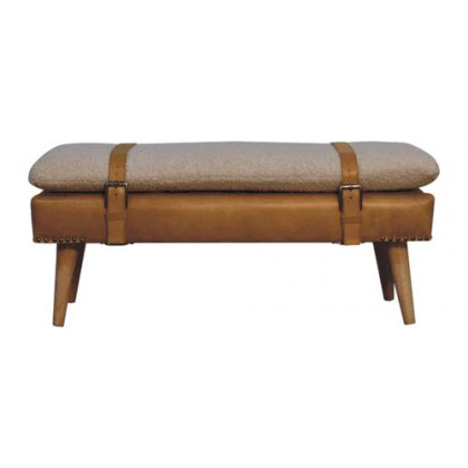 Artisan - Bouclé Buffalo Hide Leather Bench