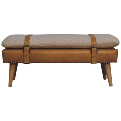 Artisan - Bouclé Buffalo Hide Leather Bench