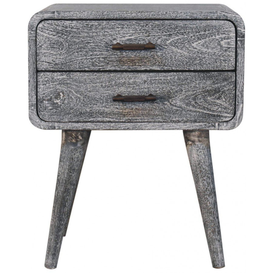 Artisan - Sandblasted Ash Curved Bedside