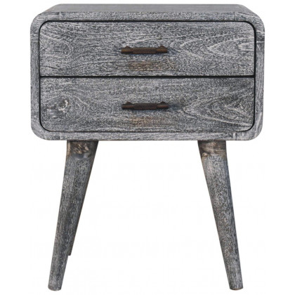 Artisan - Sandblasted Ash Curved Bedside