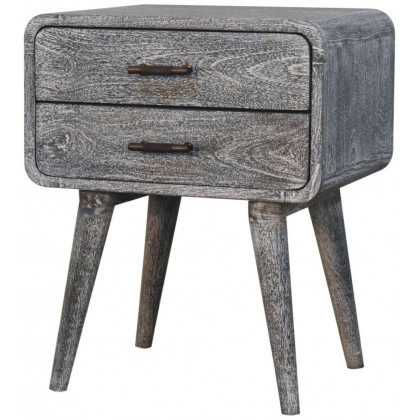 Artisan - Sandblasted Ash Curved Bedside