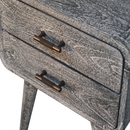 Artisan - Sandblasted Ash Curved Bedside