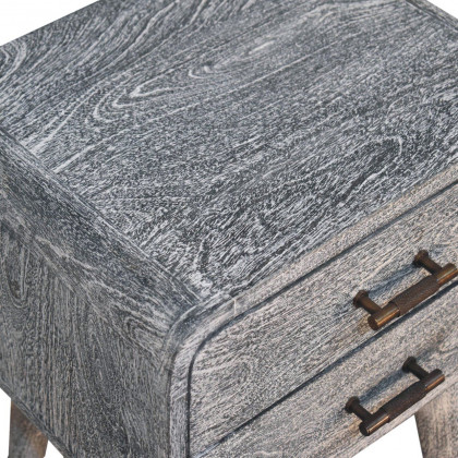 Artisan - Sandblasted Ash Curved Bedside