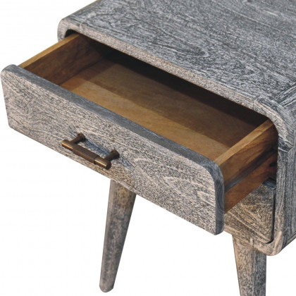 Artisan - Sandblasted Ash Curved Bedside