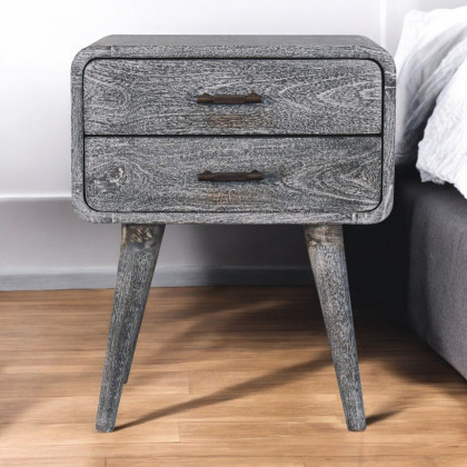 Artisan - Sandblasted Ash Curved Bedside