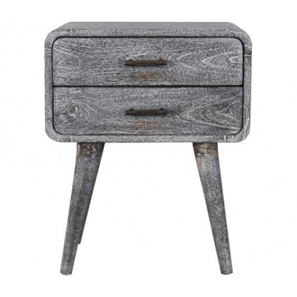 Artisan - Sandblasted Ash Curved Bedside